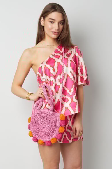 Bolso de playa con pompones - verde h5 Imagen4